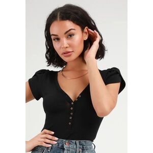 FREE PEOPLE MIA BUTTON FRONT BODYSUIT NWT IN STORES $48